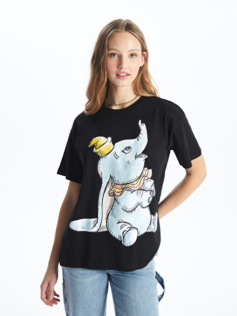 XSIDE Crew Neck Dumbo Printed Short Sleeve Women's T-Shirt - S4K305Z8-CVL