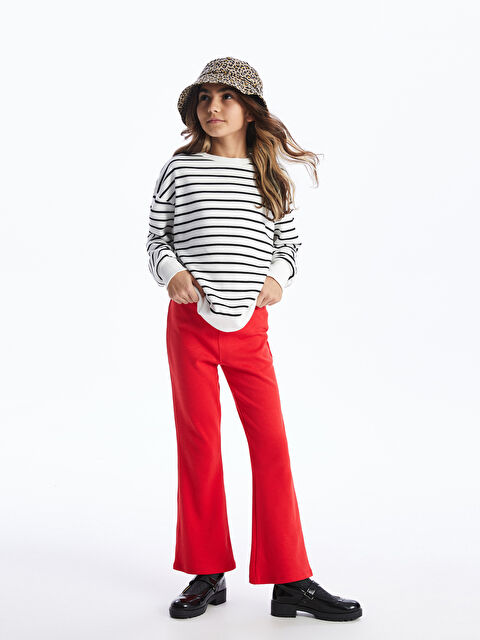 LCW Kids Beli Lastikli İspanyol Paça Kız Çocuk Tayt - S4K459Z4-H1T