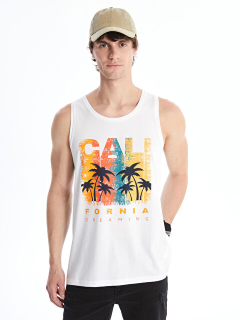 XSIDE Bisiklet Yaka Baskılı Erkek Kolsuz Tişört - S4K460Z8-JYX