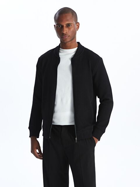 LCW Vision Standart Kalıp Kolej Yaka Erkek Fermuarlı Sweatshirt - S4K604Z8-CVL