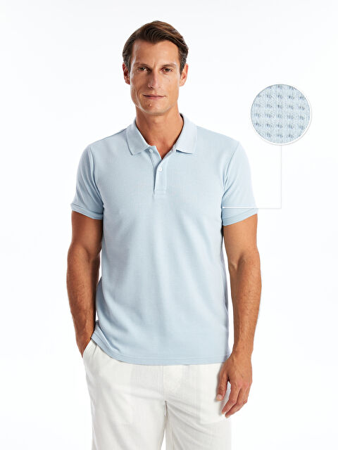 LCWAIKIKI Classic Polo Yaka Kısa Kollu Erkek Dokulu Tişört - S4K620Z8-J0M