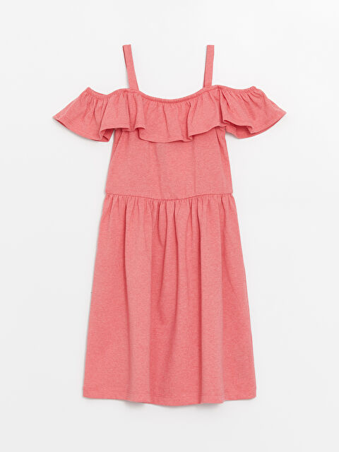 LCW ECO Kayık Yaka Kız Çocuk Elbise - S4KC10Z4-EKR