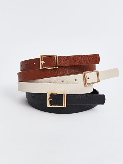 LCW ACCESSORIES Deri Görünümlü Kadın Kemer 3'lü - S4KC23Z8-RQL