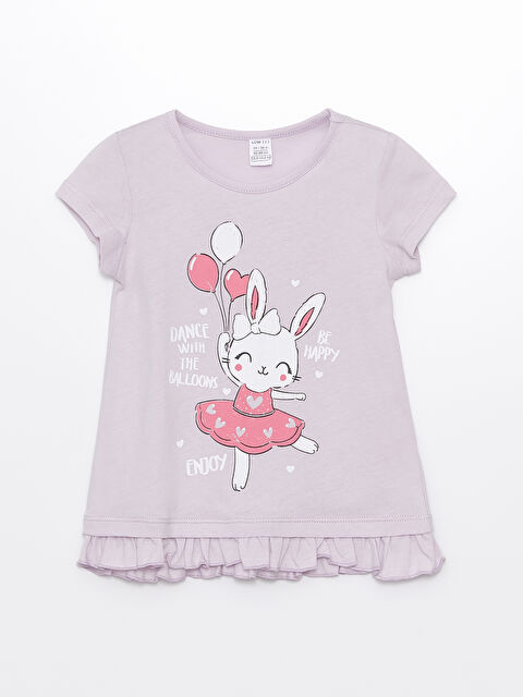 LCW ECO Crew Neck Short Sleeve Printed Baby Girls' T-Shirt - S4KD99Z1-FZ6