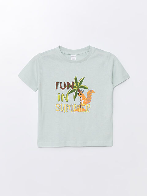 LCW ECO Crew Neck Short Sleeve Printed Baby Boys' T-Shirt - S4KE32Z1-G3R