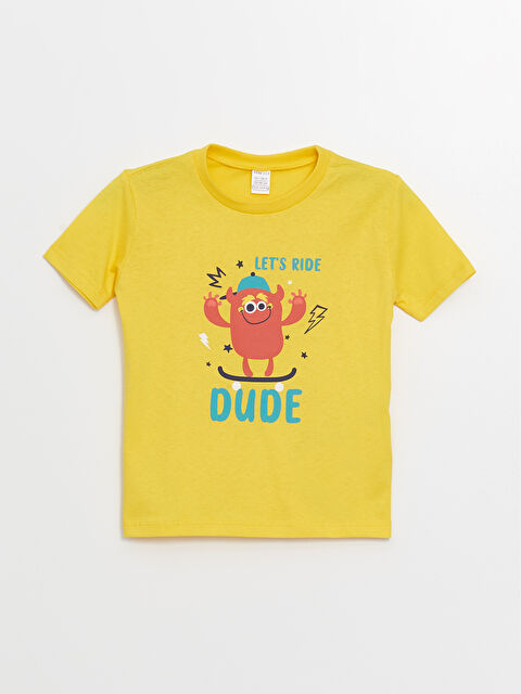 LCW ECO Crew Neck Short Sleeve Printed Baby Boys' T-Shirt - S4KE41Z1-FWV