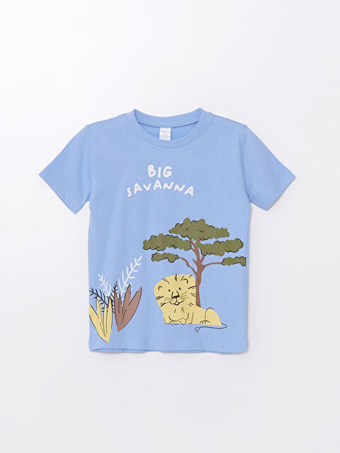 LCW ECO Crew Neck Short Sleeve Printed Baby Boys' T-Shirt - S4KE48Z1-GHF