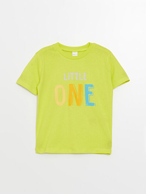 LCW ECO Bisiklet Yaka Baskılı Kısa Kollu Erkek Çocuk Tişört - S4KE52Z1-JT0