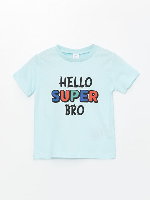 LCW ECO قميص أولاد بيبي مطبوع بكم قصير وكول مدور - S4KE56Z1-QWW