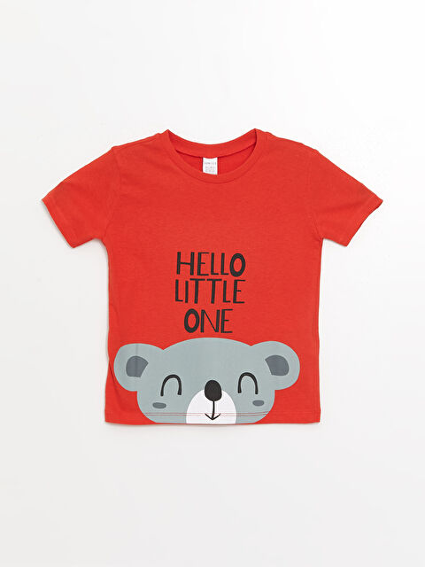 LCW ECO Bisiklet Yaka Kısa Kollu Baskılı Erkek Bebek Tişört - S4KE58Z1-JRG