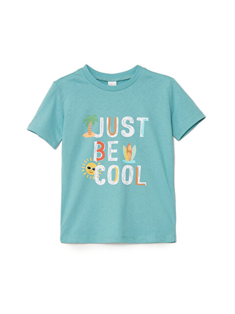 LCW ECO Bisiklet Yaka Kısa Kollu Baskılı Erkek Bebek Tişört - S4KE73Z1-FGE