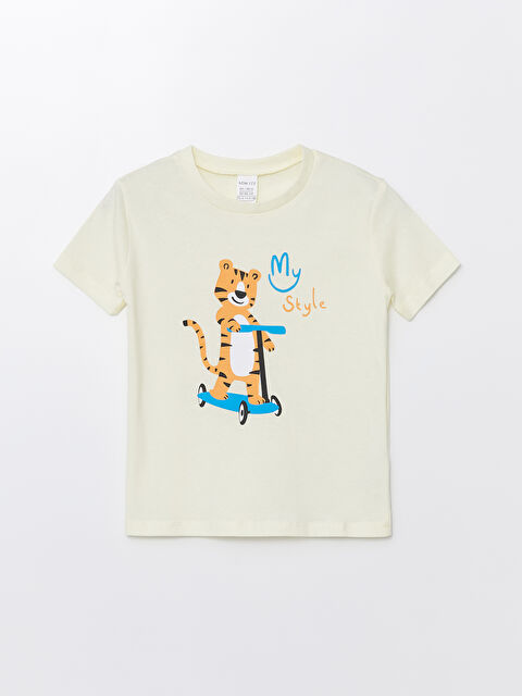 LCW ECO Bisiklet Yaka Kısa Kollu Baskılı Erkek Bebek Tişört - S4KE75Z1-FDN