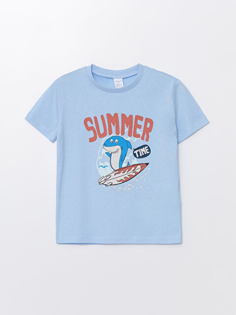 LCW ECO Crew Neck Short Sleeve Printed Baby Boys' T-Shirt - S4KE96Z1-QXH