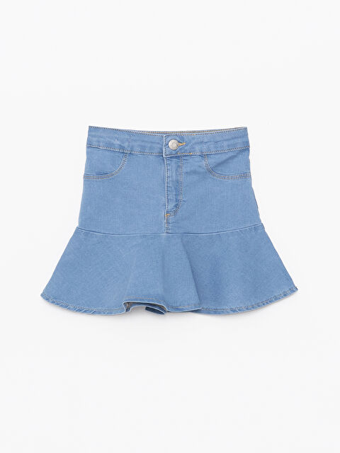 LCW ECO Fırfırlı Kız Çocuk Jean Etek - S4KF18Z4-H45