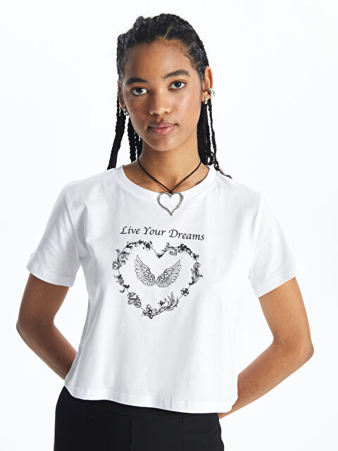 XSIDE Тениска с кръгло деколте, отпечатана, с къс ръкав за жени - S4KK68Z8-Q6K