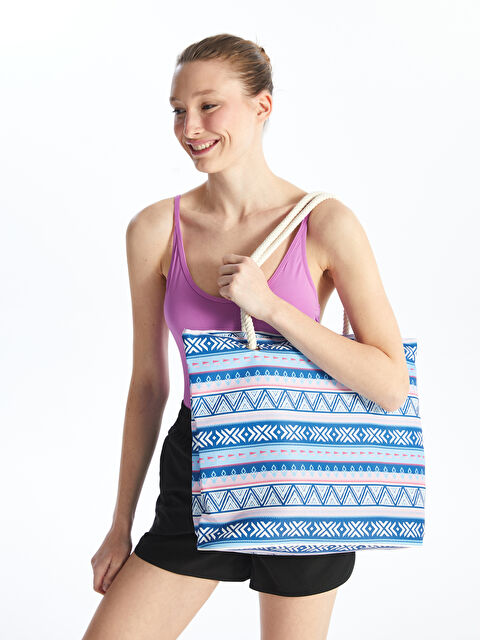 LCW ACCESSORIES Desenli Kadın Plaj Çantası - S4KK95Z8-F9C