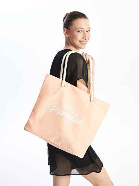 LCW ACCESSORIES Yazı Baskılı Kadın Plaj Çantası - S4KL00Z8-RB2