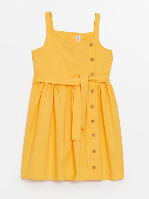 LCW Kids Kare Yaka Kız Çocuk Elbise - S4KM81Z4-FVD