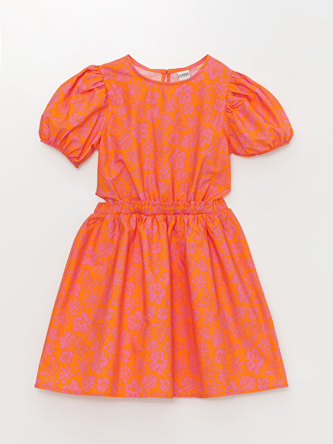 LCW Kids Crew Neck Floral Girls' Dress - S4KN53Z4-LSR