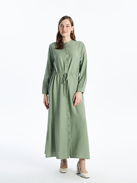 LCWAIKIKI Classic Bisiklet Yaka Düz Uzun Kollu Kadın Gömlek Elbise - S4KO41Z8-YJD