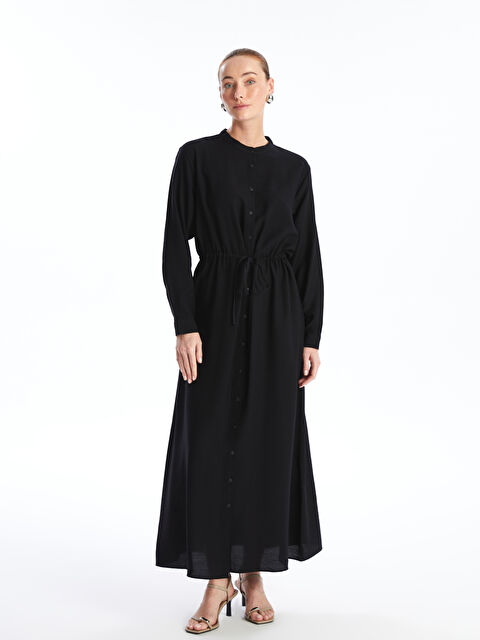 LCWAIKIKI Classic Bisiklet Yaka Düz Uzun Kollu Kadın Elbise - S4KO42Z8-CVL