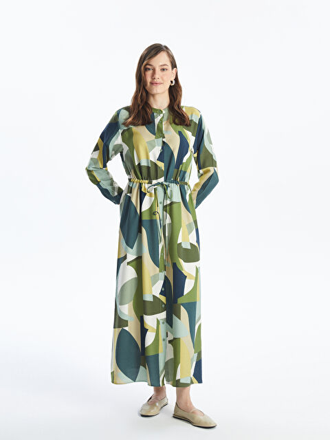 LCWAIKIKI Classic Bisiklet Yaka Düz Uzun Kollu Kadın Gömlek Elbise - S4KO46Z8-LRR