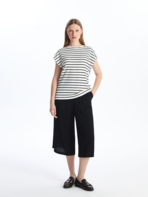 LCWAIKIKI Classic Elasticated Waist Loose Fit Women's Capri - S4KO77Z8-CVL