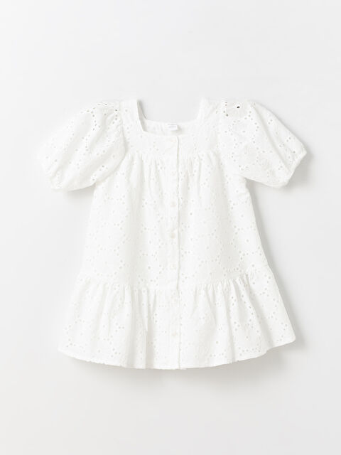 LCW Kids فستان للبنات الرضع بياقة مربعة وكم قصير - S4KP29Z1-Q6K