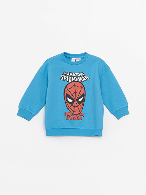 LCW ECO سویتشێرت قۆڵ درێژ چاپکراوی مارڤێل بۆ منداڵانی کوڕ یەخه‌ خڕ - S4KP41Z1-R0X