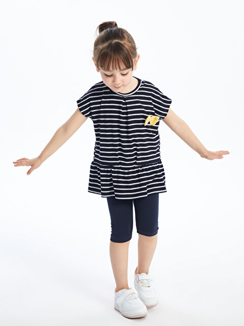 Calimera Kids Bisiklet Yaka Kız Bebek Tişört ve Tayt 2'li - S4KQ63Z1-LEG