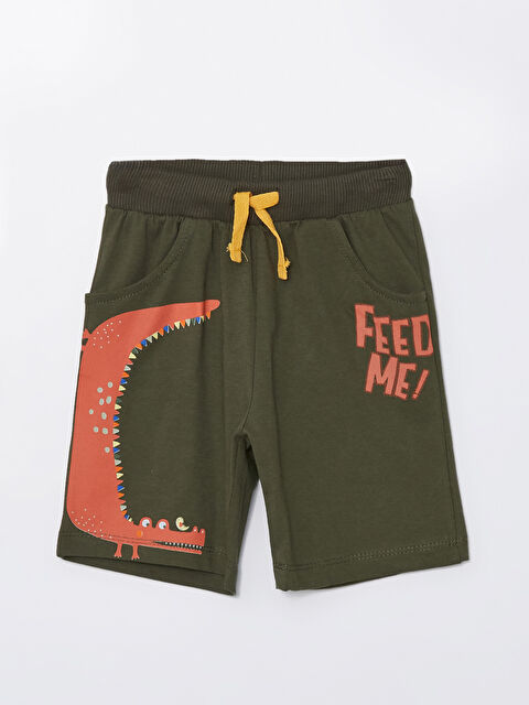 Calimera Kids Beli Lastikli Baskılı Erkek Bebek Şort - S4KR18Z1-LS6