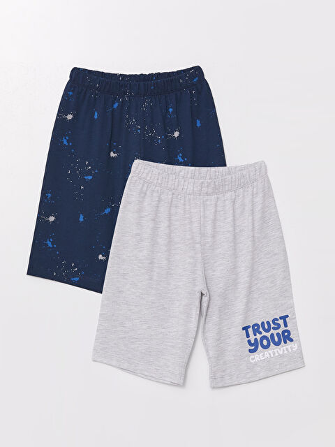 LCW Kids Beli Lastikli Baskılı Erkek Çocuk Pijama Şort 2'li - S4KR61Z4-LSJ