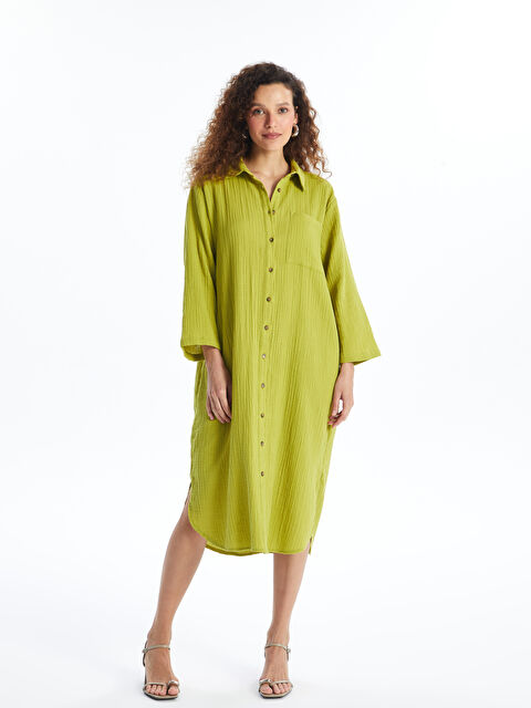 LCWAIKIKI Classic Düz Oversize Kadın Gömlek Elbise - S4KS23Z8-YH5