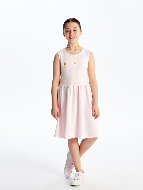 LCW Kids Bisiklet Yaka Çiçekli Kız Çocuk Elbise - S4KS47Z4-FSA