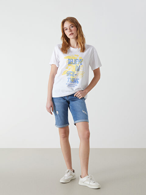 LCW Jeans Normal Bel Bermuda Fit Kadın Jean Şort - S4KT17Z8-507