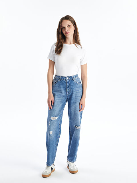 LCW Jeans Ripped Detail Boyfriend Fit Women's Jeans - S4KT20Z8-507