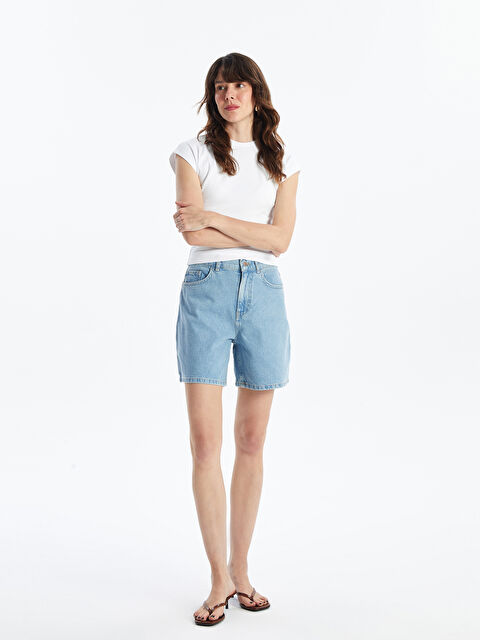 LCW Jeans Bermuda Fit Kadın Jean Şort - S4KT28Z8-311