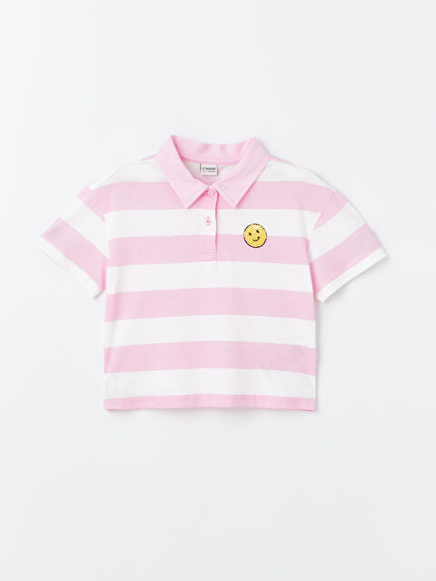 LCW Kids Polo Yaka Kısa Kollu Kız Çocuk Tişört - S4KT64Z4-LHK
