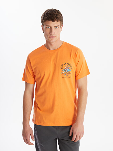 LCW ECO Crew Neck Short Sleeve Printed Combed Cotton Men's T-shirt