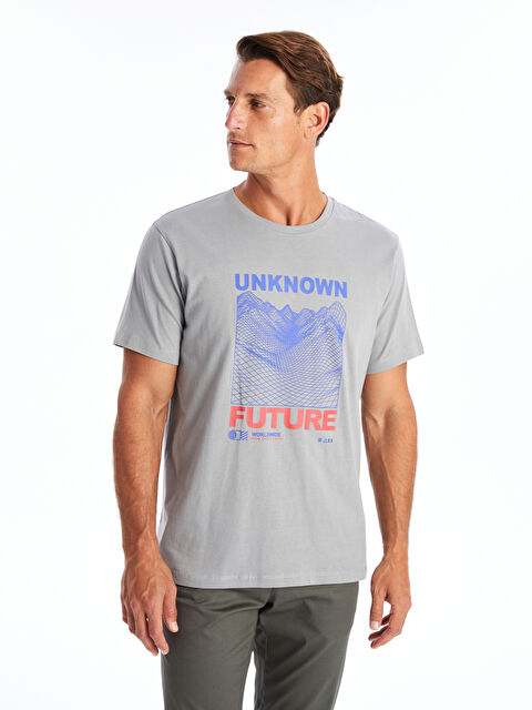 LCW ECO Bisiklet Yaka Kısa Kollu Baskılı Penye Erkek Tişört - S4KV52Z8-R0S