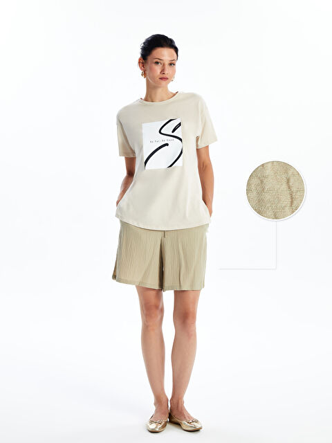 LCWAIKIKI Classic Kadın Beli Lastikli Düz Şort - S4L022Z8-V3W