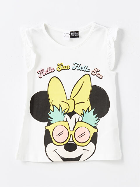 LCW Kids Bisiklet Yaka Kolsuz Minnie Mouse Baskılı Kız Bebek Atlet - S4L083Z1-FDU