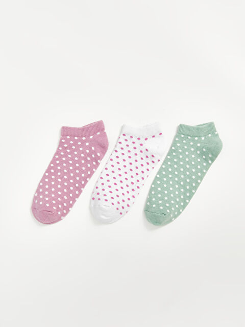 LCW Kids Polka Dot Girls' Trainer Socks 3-pack - S4L316Z4-G7R