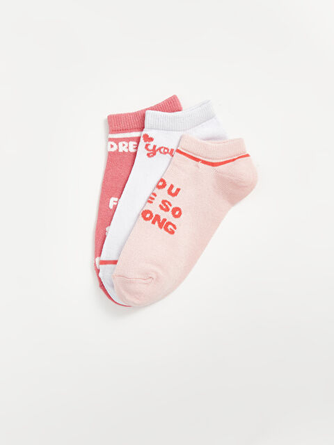 LCW Kids Patterned Girls' Trainer Socks 3-pack