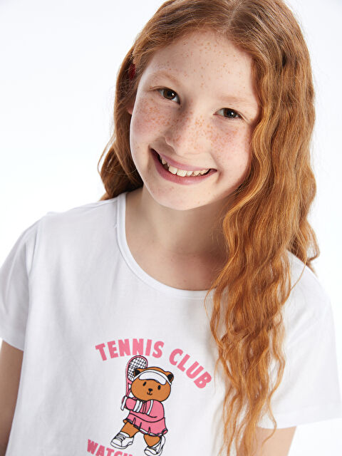 LCW Kids Djevojka BIJELA Majica kratkih rukava - S4L330Z4-Q6K