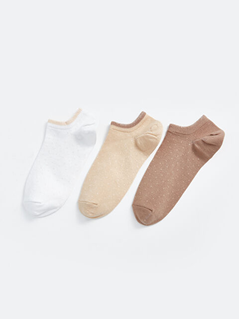 LCW DREAM جوارب رياضية بنقشة البولكا دوت للسيدات - عبوة من 3 قطع - S4L562Z8-EEW