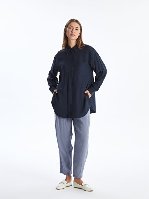 LCW Modest تونيك قميص سادة واسع للسيدات - S4L631Z8-YKE