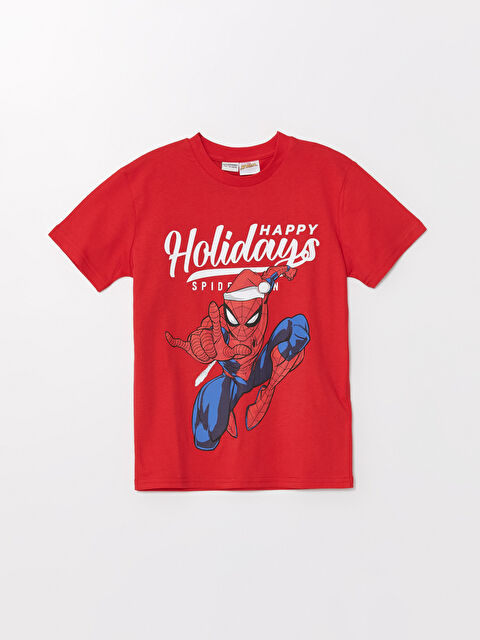 LCW Kids Bisiklet Yaka Spider-Man Baskılı Erkek Çocuk Tişört - S4LA58Z4-HC3