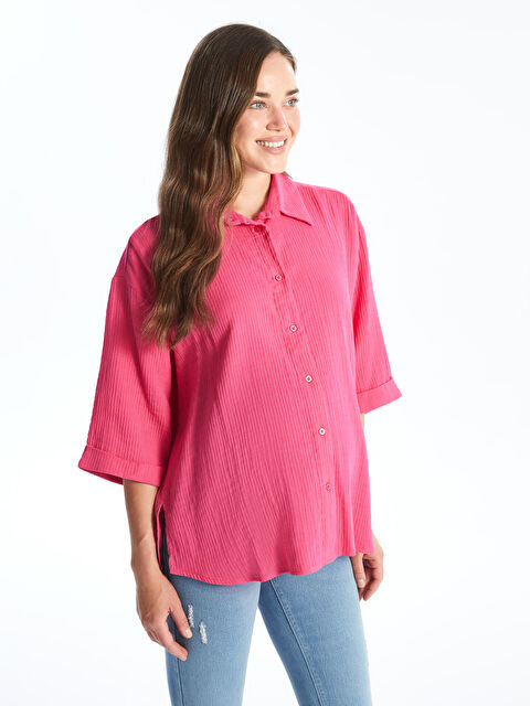 LCW Comfort Düz Oversize Kadın Gömlek - S4LB24Z8-KKU