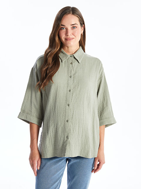 LCW Comfort Düz Oversize Kadın Gömlek - S4LB24Z8-V9Y
